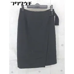 ◇ nano universe ナノ ユニバース サイドジップ 膝丈 台形 スカート サイズS ブラック レディース 【中古】 【1102100004076】