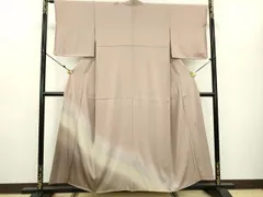 松尾光琳 縮緬 裄67 色味の良い 色無地 一つ紋 正絹 AK-4230