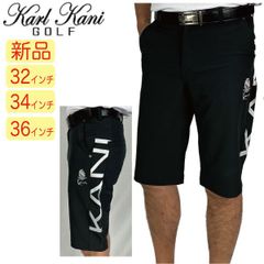 【新品・未使用】ブラック32・34・36インチ ゴルフパンツ ショートパンツ ハーフパンツ カールカナイゴルフ 232KG1900 メンズ ストレッチ ゴルフウェア 接触冷感 小さいサイズ Karl Kani GOLF