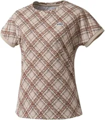 【新品】prince（プリンス）レディース ゲームシャツ 吸汗速乾・UPF50+ 半袖 テニスウェア ゲームシャツ 吸汗速乾・UPF50+（ライトスムース素材）ベージュ WF4088-040