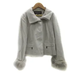 ボディドレッシングデラックス BODY DRESSING Deluxe ステンカラーコート ショート丈 無地 ウール アンゴラ混 36 オフホワイト /YS4 ■MOのサムネイル