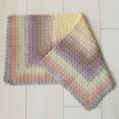 ひざかけ・ブランケット：ベビーブランケット・おくるみ《センターダイアゴナル：ミックス2》ハンドメイド