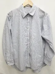 ◇ OPAQUE.CLIP オペーク ドット クリップ ストライプ 長袖 シャツ ブラウス サイズ38/M ホワイト ブルー系 レディース P  【1405290004544】