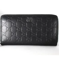116 極美品 GUCCI グッチ シマ GG ラウンドファスナー 長財布 小物 長