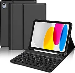 iPad 10世代 ケース キーボード 10.9インチ 10世代専用 耐久性 ワイヤレス Bluetooth キーボードカバー 着脱式 磁気吸着 多角度調整 Apple penci収納可能 日本語説明書付き