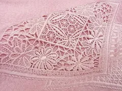 平和屋着物■中国三大刺繍　スワトウ刺繍　汕頭刺繍　総刺繍　付下げ　花菱文　色無地　虹色　逸品　DAAD8185cm