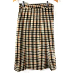 ダックス Daks スカート チェック柄 膝丈 台形スカート 裏地付き ブラウン ベージュ 11Aサイズ 2025042000076