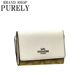 セール中！コーチ 財布 レディース COACH 折り財布 シグネチャー マイクロ ウォレット CM761 SIGHA ライトカーキ×チョーク