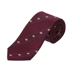 新品 グッチ GUCCI ネクタイ ビーウェブ付き シルク タイ ボルドー