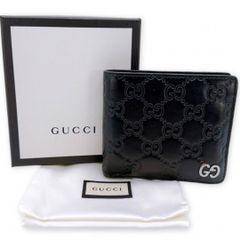 一点物 GUCCI 473922 グッチシマ 二つ折り財布 シリアル刻印有り