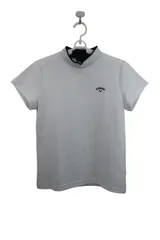 【美品】Callaway(キャロウェイ) 半袖モックネックシャツ 白 レディース L C22234202 ゴルフウェア 2507-0276 中古