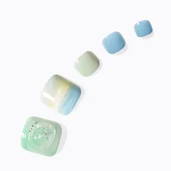 新品 日本未発売品3S123「ヒーリングビュー」DASHING DIVA ダッシングディバ マジックプレス フット ペディキュア ネイルチップ 付け爪