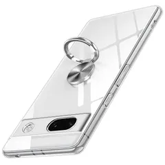 Google Pixel 8a ケース クリア リング付き ピクセル 8a 用 携帯ケース OURJOY スマホケース 極薄 透明 TPU 耐衝撃 スタンド機能 ストラップホール付き 車載ホルダー カバー・クリア 0