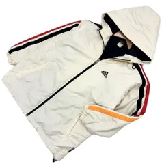アディダス adidas 中綿 ジャケット 150cm キッズ 子供用 オフホワイト パーカー 防寒ジャケット お子様の冬服に♪■DA109