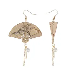 【特価セール】レディース ピアス 揺れる イヤリング 大ぶり 扇 中華風 レディース KESYOO ピアス 面白い 動ける 合金製 女性 プレゼント