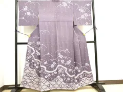 総絞り　抽象亀甲模様　絞り　小紋　着物　105a p 絞り 赤い亀甲模様 - からん::アンティーク着物・リサイクル着物