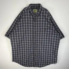 古着 00’s/00年代 エディー・バウアー Eddie Bauer 半袖シャツ チェック ボタンダウン 胸ポケ XXL  ネイビー系 マルチカラー メンズ