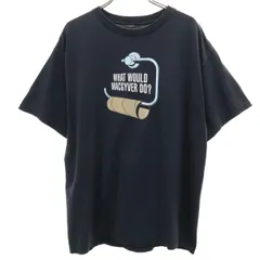 プリント 半袖 Tシャツ ネイビー メンズ 古着