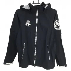 【超美品】パーリーゲイツ 4WAYジップパーカー ネイビー×白 ジップボーダー 止水テープ  レディース 0(S) ゴルフウェア PEARLY GATES