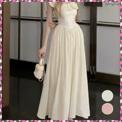 送料無料 フリル付きワンピース ノースリーブワンピ レディース スクエアネックリゾートワンピース ハイウエストフレアワンピース バックシャーリング 春夏ロングワンピ 韓国風 涼しいワンピース デコルテ見せワンピ 夏ワンピース細見え