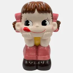 非売品不二家陶器ジャンボペコちゃん人形シリアルナンバー入り