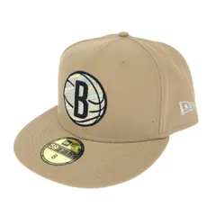 美品 NEW ERA ニューエラ  ブルックリンネッツ キャップ  ベージュ 59FIFTY ポリエステル メンズ　240001097321