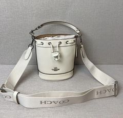 ★新作★　COACH Mini Bucket Bag CR144 コーチ ミニバケットバッグ レザー バケツ型 2WAY クロスボディ 斜め掛け 巾着式 ショルダー ハンドバッグ アウトレット品 チョーク
