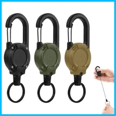 [雲見] リールキーホルダー 頑丈 3個セット キーリール 最長60cm 伸びる 自動スケール キーチェーン 超軽量 金属ワイヤー 頑丈 多機能 紛失防止 吊り下げ名札 キャンプ ハイキング 釣りアウトドア用