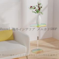 サイドテーブル クリア 花びら 天板 スリム おしゃれ かわいい インテリア 北欧 モダン オーロラ コーヒーテーブル オフィス カフェ
