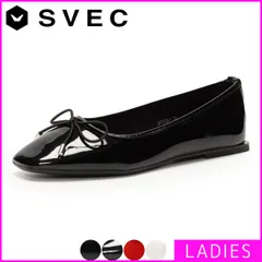 【新品】 バレエパンプス レディース SVEC シュベック ブラックエナメル 黒 ブラック パンプス クッション 痛くない 柔らかい ローヒール スクエアトゥ おしゃれ 可愛い 靴 シューズ 23 23.5 24 24.5 25 IPT129-1-CP-S