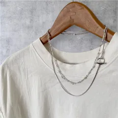 ニュアンスカラービーズ×スネークチェーン ✧ 2連ネックレス