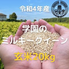 農業学校の【ミルキークイーン】玄米20kg　新米令和4年産　お米20キロ