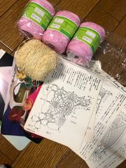 昭和レトロレース編み図、糸