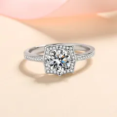 リング 指輪 モアサナイト 1ct シルバー925 人工ダイヤモンド モアッサナイト レディース ファッション 人気 普段使い プレゼント mjz113