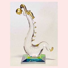 アンティーク 馬 跳ね馬 ガラス ヨーロッパ 置物 工芸品 美術品 A2966