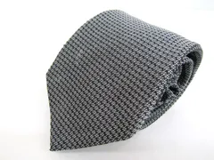 ヒルトン ブランドネクタイ 総柄 シルク コットン イタリア製 メンズ グレー HILTON 【中古】