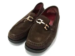 ■美品■ Salvatore Ferragamo フェラガモ ダブルガンチーニ スエード ローファー サイズ 6 1/2 (約23.5cm) 靴 ブラウン系 DH8467