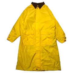 Marlboro(マルボロ) 90's  corduroy colorwork long coat コーデュロイ カラー ワーク ロング コート FREE イエロー×ブラウン 90年代 マールボロ