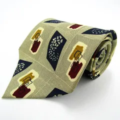 ヴァレンチノ ブランド ネクタイ 総柄 ペイズリー 格子柄 シルク PO  メンズ ベージュ Valentino 【中古】