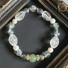 誕生石のアミュレットブレス　5月生まれ　アベンチュリン　〜エンジェルストーン〜