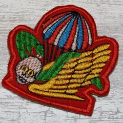 DE80 スカル ドクロ 骸骨 ベトナム 戦争 ワッペン 蛇 ヘビ スネーク 動物 パラシュート 刺繍 おしゃれ リメイク アメカジ 軍物 赤
