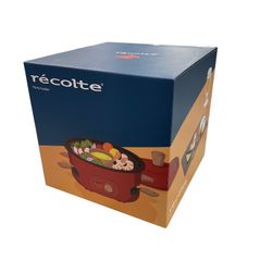 recolte レコルト パーティークッカー 卓上調理器 ホットプレート 丸型 フォンデュ鍋 たこ焼き器 ポップコーンメーカー 蒸し料理 同時調理可能  レッド RRF-3 コンパクト おしゃれ 調理家電 中古 R1