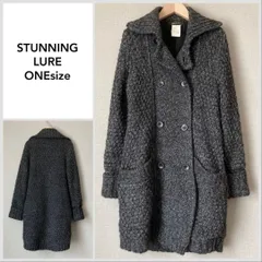 【美品♪】STUNNING LURE メランジニットPコート FREE SIZE コート B150のサムネイル