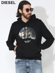 DIESEL (ディーゼル) グローバルグラフィック プルオーバー パーカー DSA035700JFAV ブランド メンズ 男性 トップス (ブラック)
