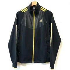 (^w^)b adidas アディダス CLIMALITE ジップアップ トラックジャケット ジャージ スポーツ 運動 トレーニング ランニング ジム 練習 ジョギング 長袖 トップス ウィンドブレーカー ブラック×ゴールド メンズ 男性 サイズ M