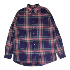 【USED/古着】ラルフローレン チェック 長袖シャツ ポケット 刺繍 ワンポイント 大きいサイズ ビックシルエット アメカジ 定番(XLサイズ)