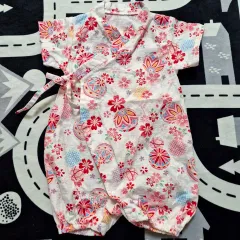 日本 浴衣 半袖 ロンパー ボディスーツ 50 ー 60