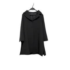 Z1580 Madame Hiroko　マダムヒロコ コート  ブラック 黒  大きめサイズ 11ar   フレアシルエットロングコート ガウン レディース
