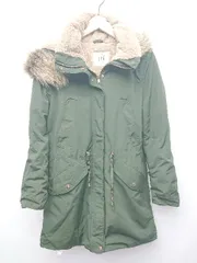 ■ ZARA ザラ ジップアップ 中綿 モッズ コート サイズXS カーキ レディース P  【1406110013593】