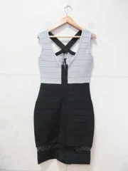 Andy GLAMOROUS アンディ グラマラス キャバドレス  ミニワンピース ノースリーブ グレー ブラック Mサイズ